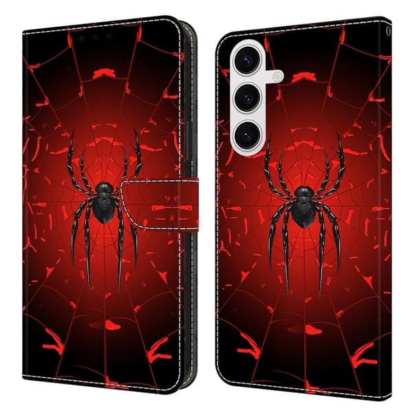 Samsung Galaxy S26 Plus Plånboksfodral Mönstertryck Konstläder Flip Ställ Svart