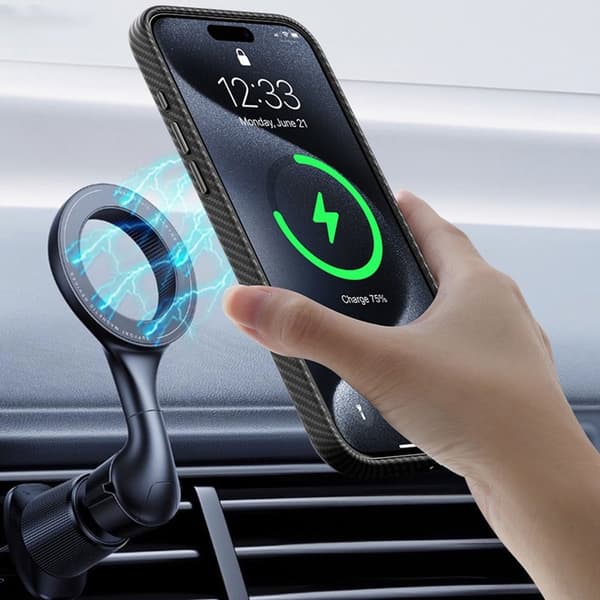SULADA Mobilskal till iPhone 15 Pro Max Magnetisk Linsram Läder TPU Lila
