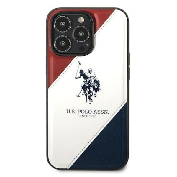 US Polo iPhone 14 Pro Skal Tricolor Embossed - Vit