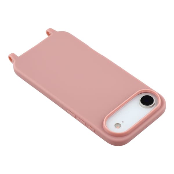 Mobilskal till iPhone Air TPU Shockproof med Lanyard - Djuprosa Rosa
