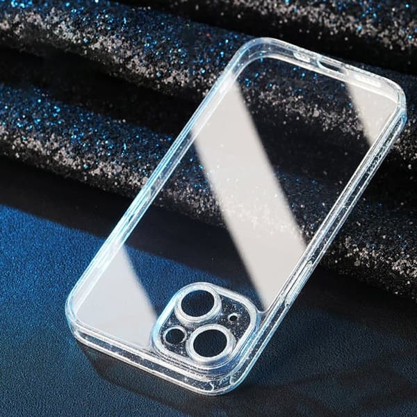 SULADA Mobilskal till iPhone 14 Plus TPU Ram Tempererat Glas Transparent