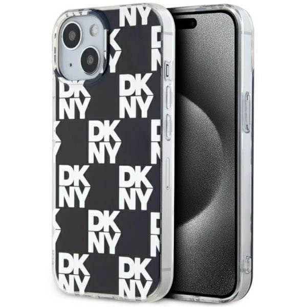 DKNY iPhone 15/14 Plus Mobilskal IML Checkered Mono Pattern Svart