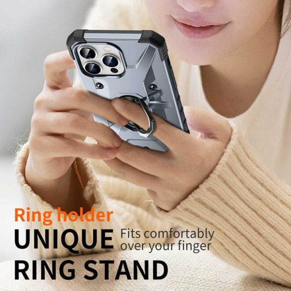 iPhone 14 Pro Case Ring Holder Armor - Babyblå