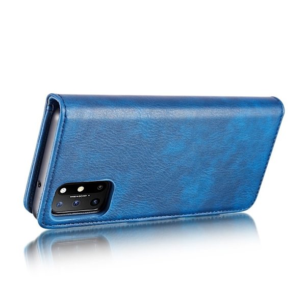 DG.MING OnePlus 8T Äkta Läder Plånboksfodral Blå