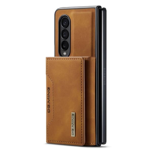 DG.MING Samsung Galaxy Z Fold4 Konstläder Plånboksfodral Magnetisk Brun