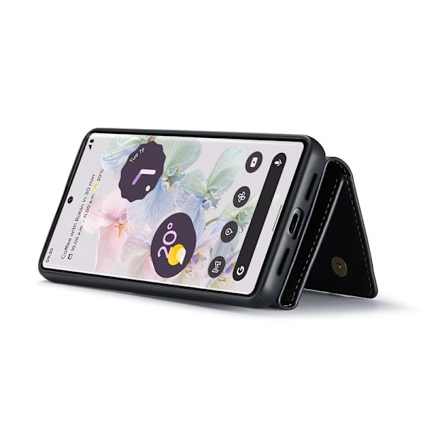 DG.MING Konstläder Plånboksfodral för Google Pixel 7 Pro 5G - Svart