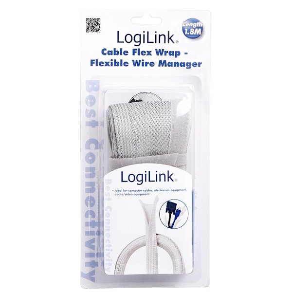 LogiLink Kabel Skjul FlexWrap 1 8m Grå Grey
