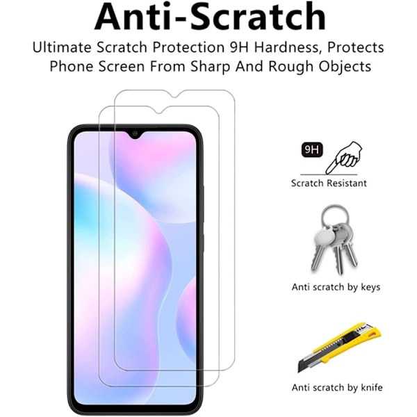 [2-PACK] Xiaomi Redmi 9A/9AT Härdat Glas Skärmskydd - Clear