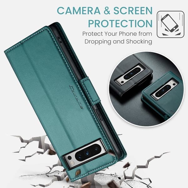 CASEME Plånboksfodral Konstläder till Google Pixel 8 Pro - Grön