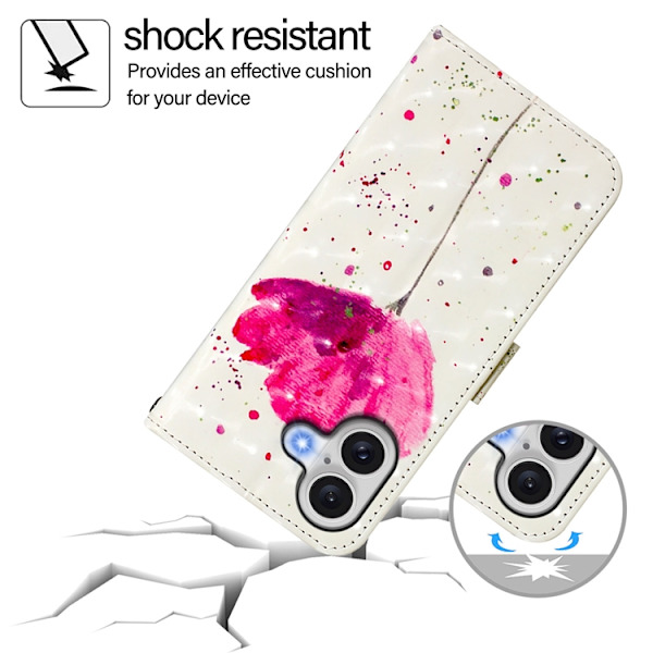 iPhone 17 Plånboksfodral Printing Pattern Med Strap Vit