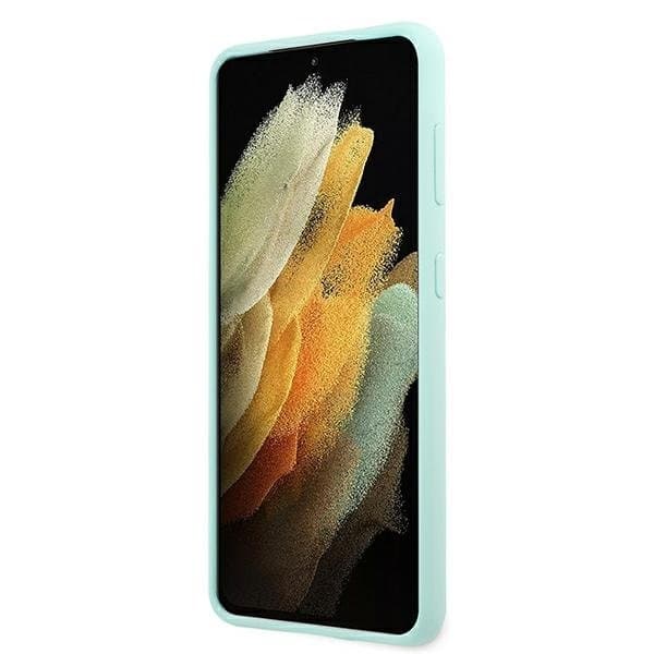 Guess Skal Galaxy S21 Plus Silikon Script Metal Logo - Sininen Blue