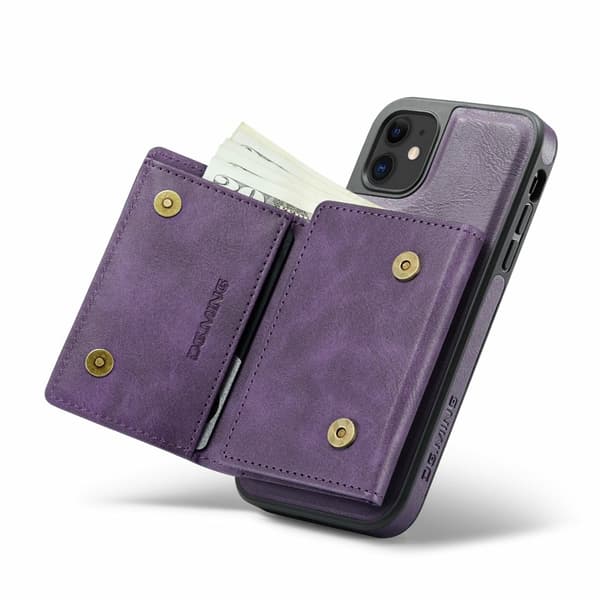 DG.MING M6 Series Mobilskal till iPhone 11 Magnetiskt Plånboksfodral Lila