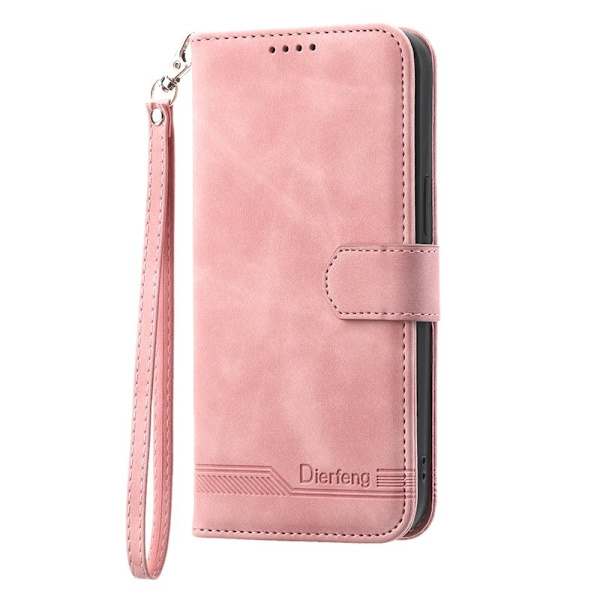 DIERFENG DF-03 iPhone 17 Plånboksfodral Konstläder - Rosa