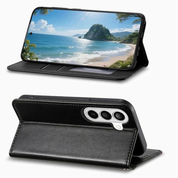 Plånboksfodral för Samsung Galaxy S26 Plus Konstläder - Svart