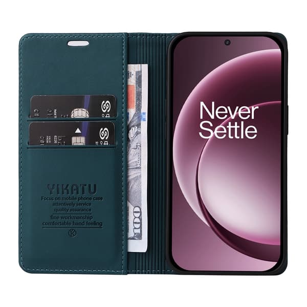 YIKATU OnePlus 15 5G Plånboksfodral Closure Konstläder Grön