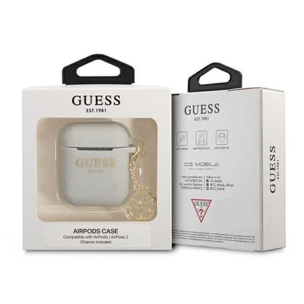 Guess AirPods Skal Silicone Charm 4G Collection - Grå Grå