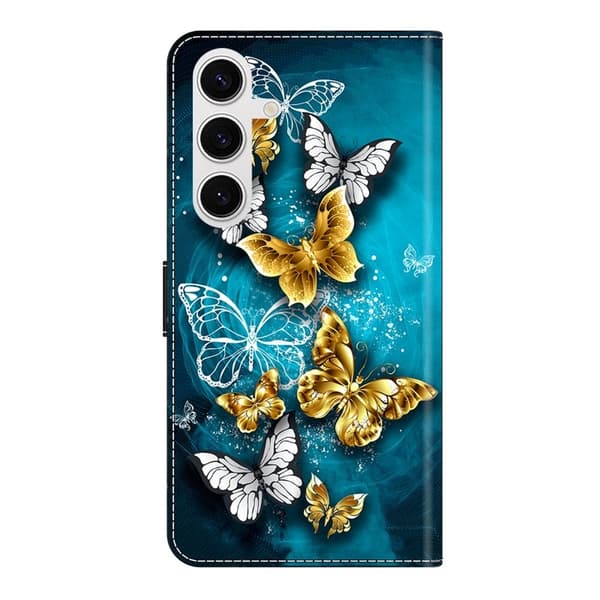 Samsung Galaxy S26 Plus Plånboksfodral Ställning Mönstertryck Konstläder - Guld