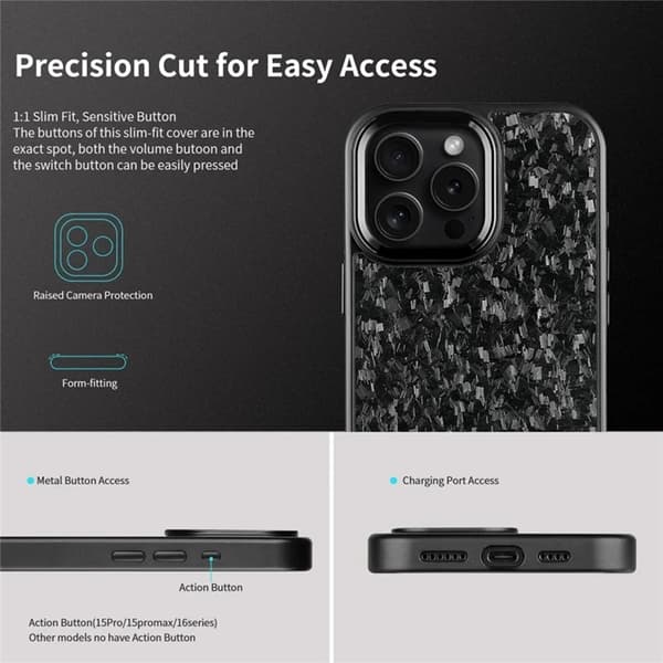 Mobilskal till iPhone 16 Pro Magsafe Aramid Fiber Forged - Blå Blå