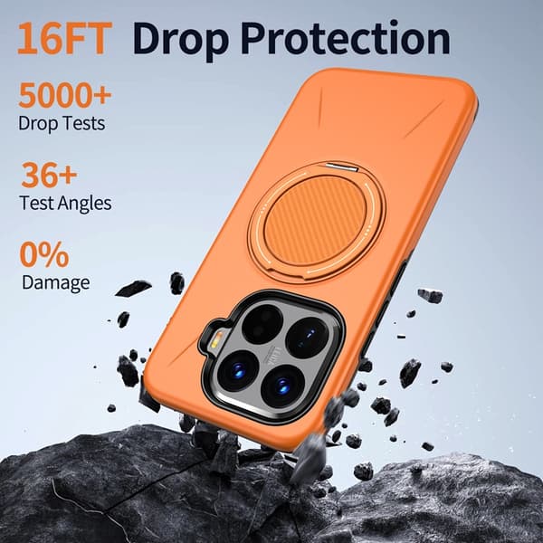 Mobilskal till Xiaomi 15T Pro Magsafe Rotating Kickstand TPU + PC Orange