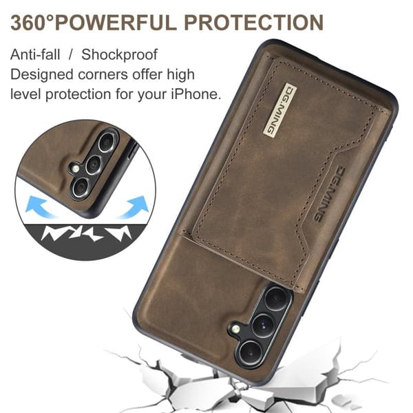 DG.MING Samsung Galaxy A54 5G Konstläder Plånboksfodral Brun