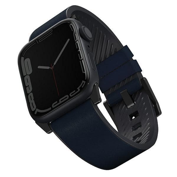 UNIQ Straden Apple Watch Läder 42/44/45mm - Blå Blå