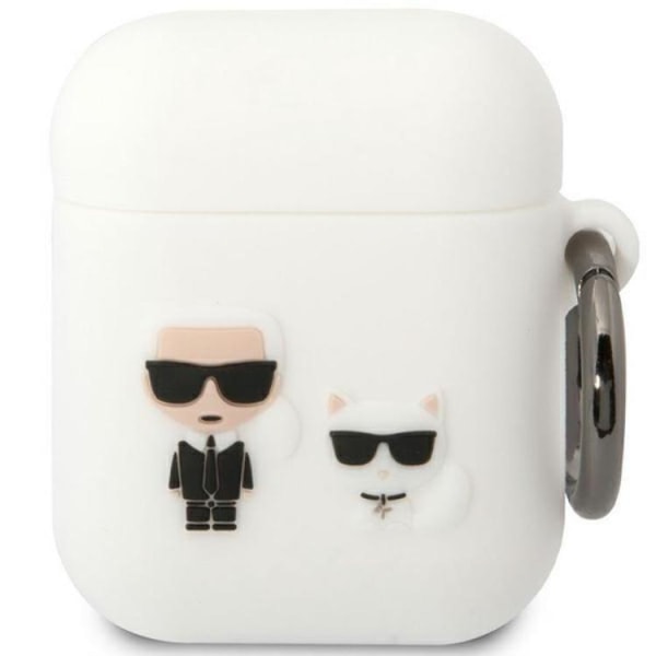 KARL LAGERFELD AirPods 1/2 Shell Silicone Karl & Choupette - valkoinen