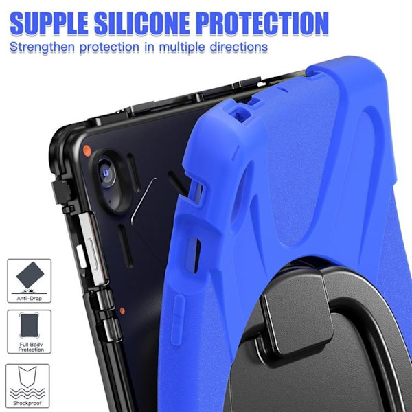 Mobilskal till Galaxy Tab S10 FE Plus Kickstand Handle Grip - Blå Blå