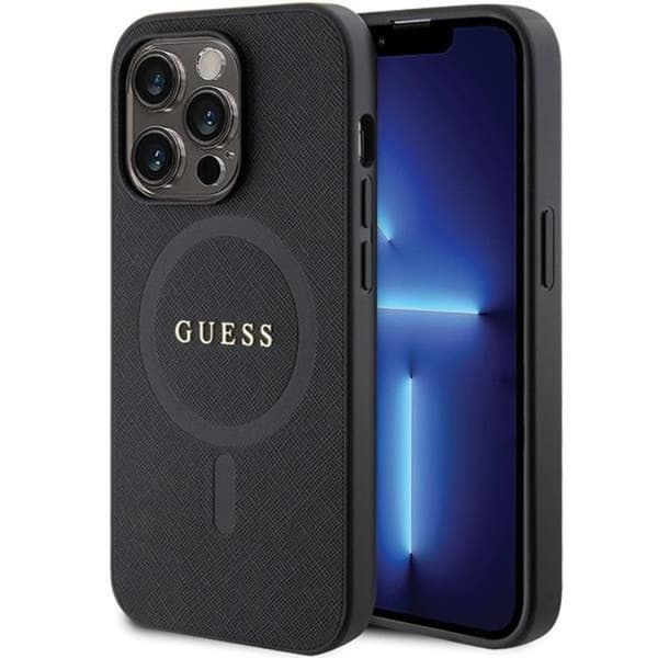 Guess Mobilskal till iPhone 14 Pro Max Magsafe Saffiano - Svart Svart