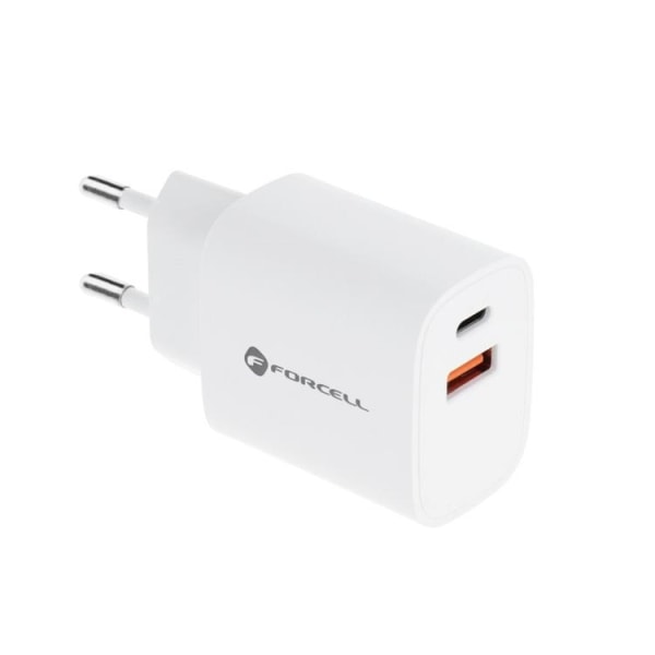 Forcell Väggladdare USB-C/USB-A 30W - Vit