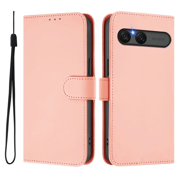 Sony Xperia 10 VII Plånboksfodral Solid color Konstläder - Rosa Rosa