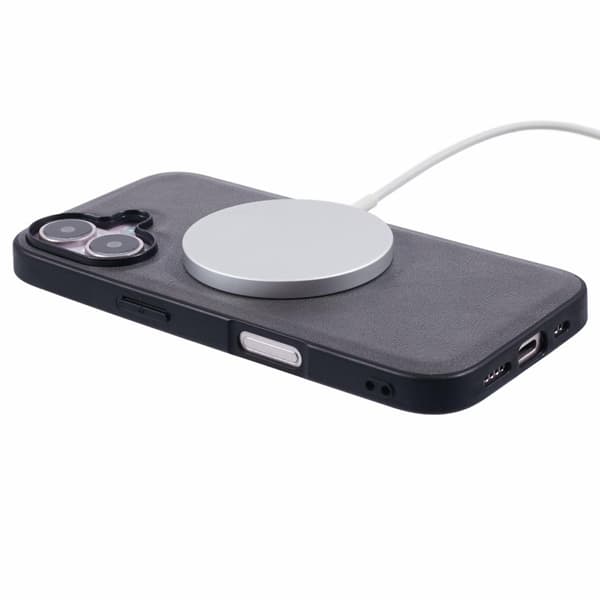 X-LEVEL Bojue-3 Mobilskal till iPhone 16 MagSafe Läder Grå