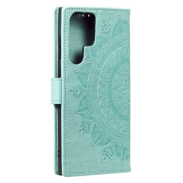 Galaxy S26 Ultra Plånboksfodral Imprinted Totem Konstläder - Mintgrön Grön