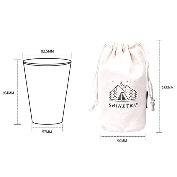 SHINETRIP Campingmugg i Rostfritt Stål 4 delar 350 ml - Blandning