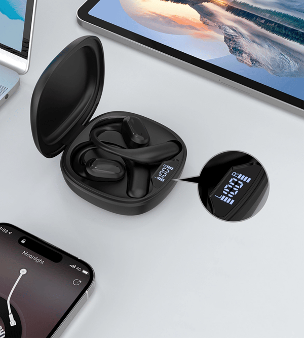 Choetech On-ear Trådløse Øretelefoner TWS OWS - Sort Black