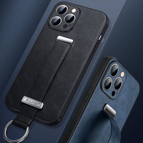 SULADA Mobilskal till iPhone 14 Pro Max Crazy Horse PU Läder Brun
