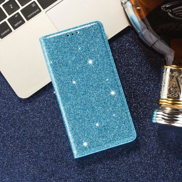 Kimalteleva lompakkokotelo iPhone 13 Pro Max - sininen Blue