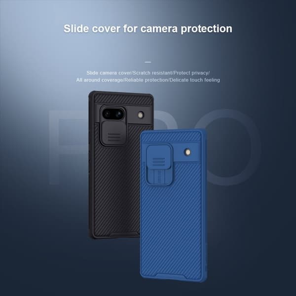 NILLKIN CamShield Pro Mobilskal till Google Pixel 7a med Kamera Skydd - Blå