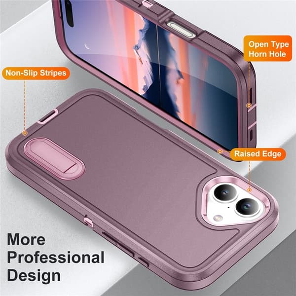 Mobilskal till iPhone 17 Kickstand Silikon - Lila/Rosa Lila