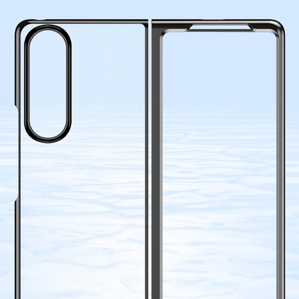 Galaxy Z Fold 4 Skal Plating Metallic Frame - Blå Blå