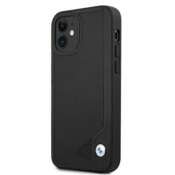 BMW Læder Deboss Skal iPhone 12 mini - Sort Black