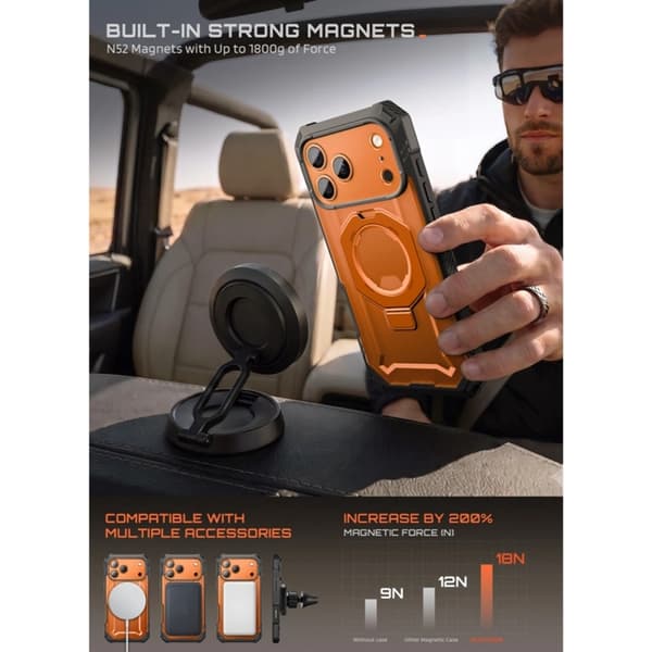 SupCase Mobilskal för iPhone 18 Pro Max/17 Pro Max Magsafe Grip Pro - Coral