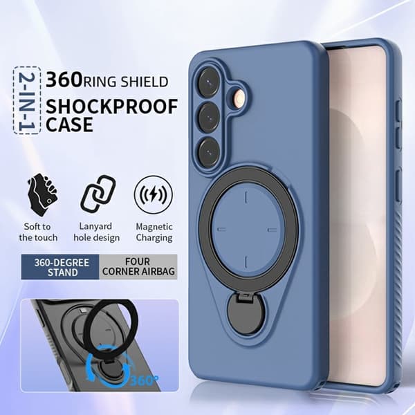 Mobilskal till Galaxy S26 Plus MagSafe Rotating Kickstand TPU+PC - Blå Blå