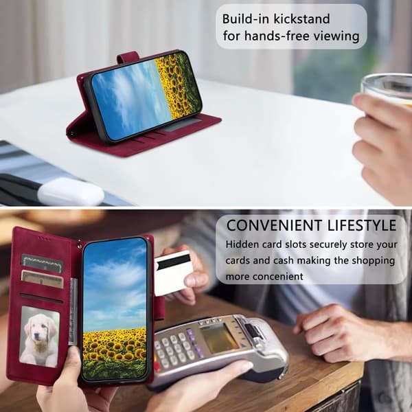 Samsung Galaxy S26 Plånboksfodral Impräntad Totem Konstläder - Rosa