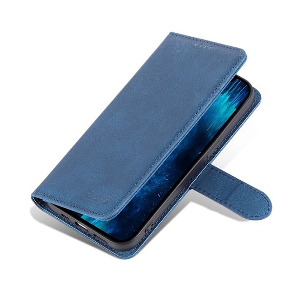AZNS iPhone 13 Pro Max Plånboksfodral Konstläder - Blå