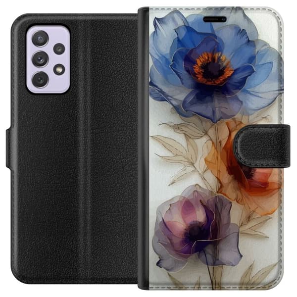 Pung Taske til Samsung Galaxy A52s 5G med silkeblomster