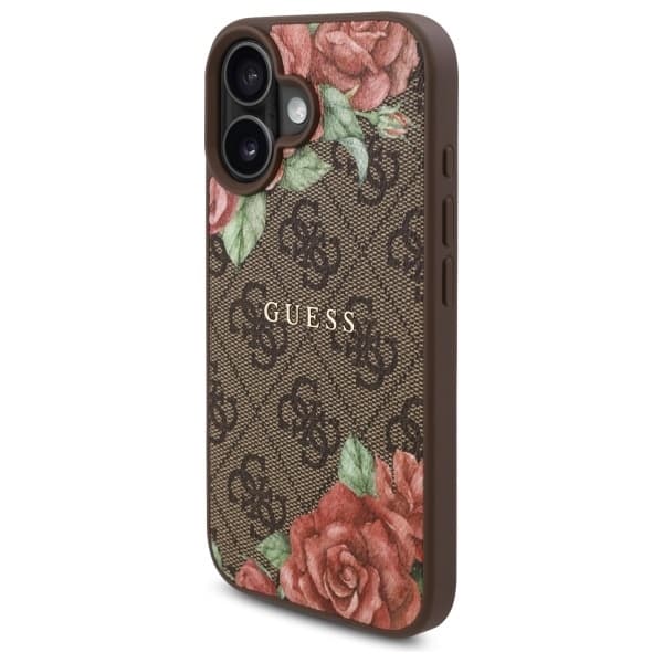 Guess telefonetui til iPhone 16 MagSafe 4G Blomsterprint - Brun Brun