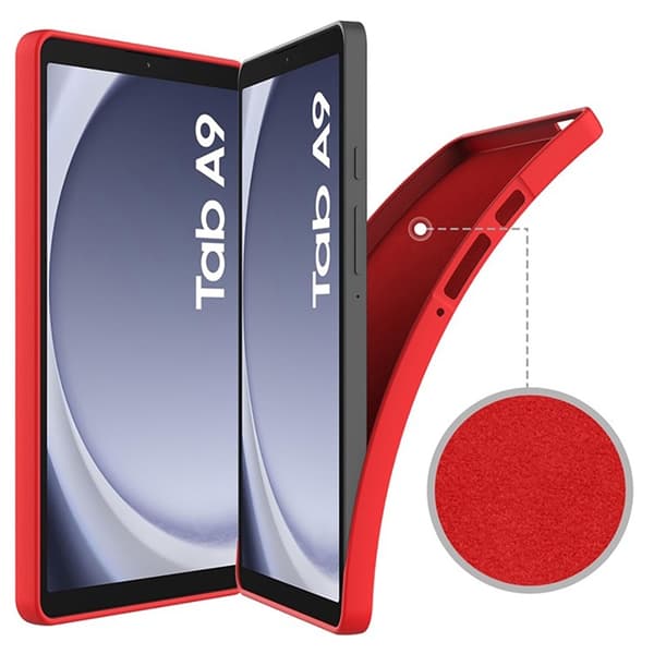 Mobilskal till Galaxy Tab A9 Silikon Anti-Scratch Röd