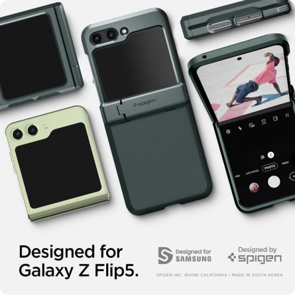 Spigen Galaxy Z Flip 5 Mobilcover Tough Armor Pro - Grøn