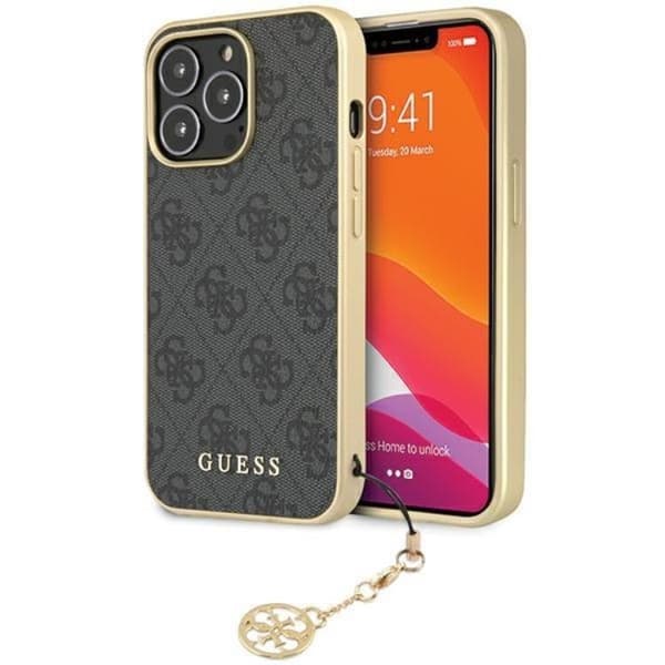 Guess iPhone 14 Pro Mobilskal 4G Charms Collection - Grå Grå
