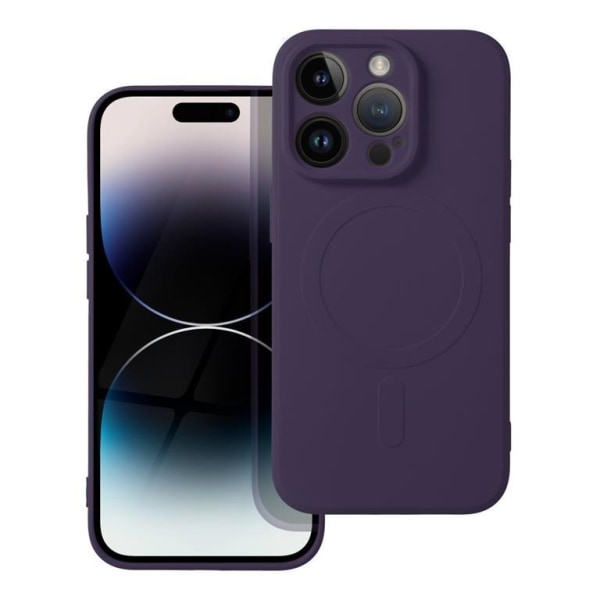 iPhone 14 Pro Magsafe Cover Silikon - Mørklilla